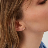 Bar Stud Zirconia Earrings Sterling Silver